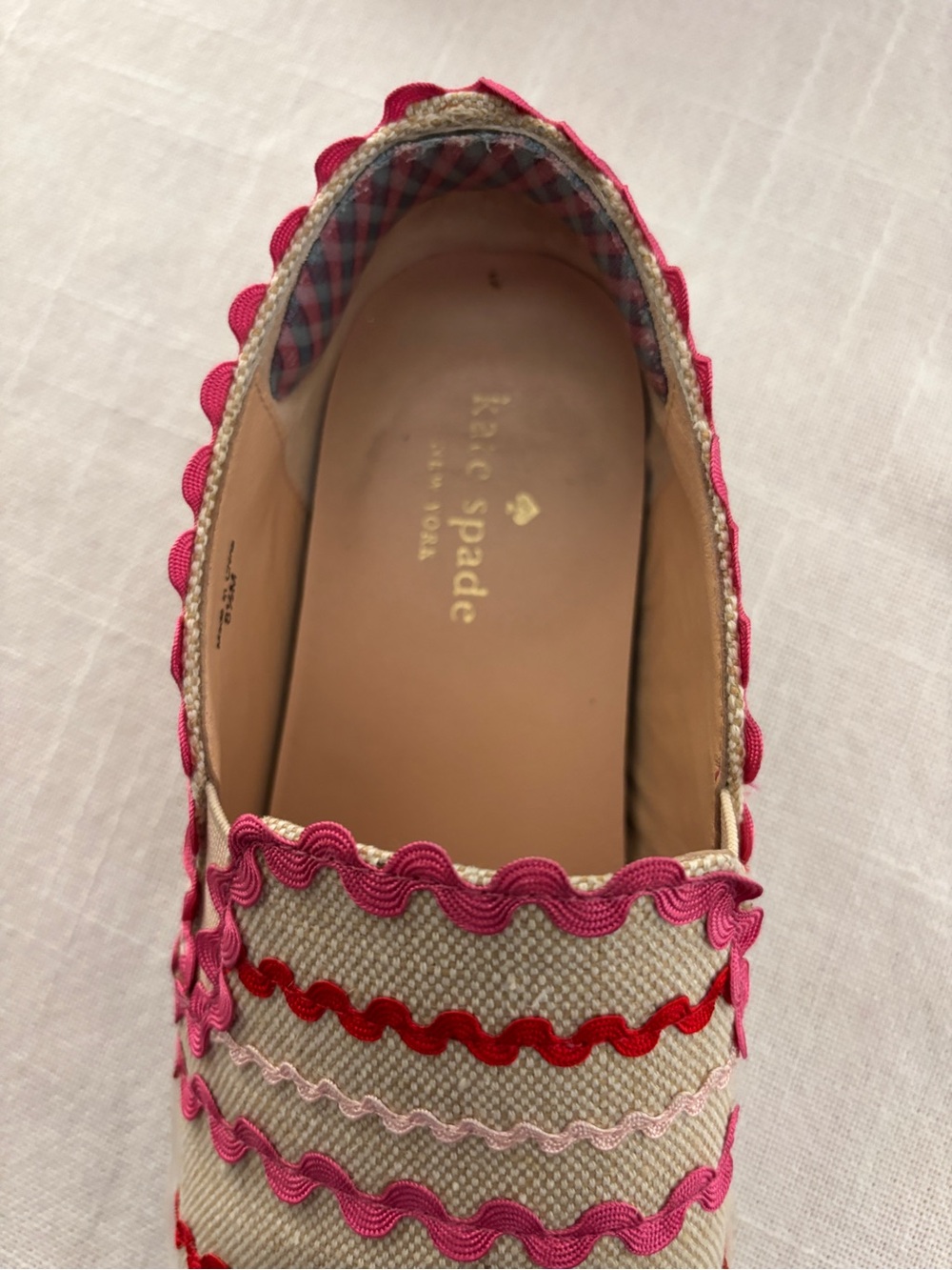 Super Fun Kate Spade Picnic Rosa Plum Slip On Sneakers ~ Women’s 8.5 - Picture 5 of 10
